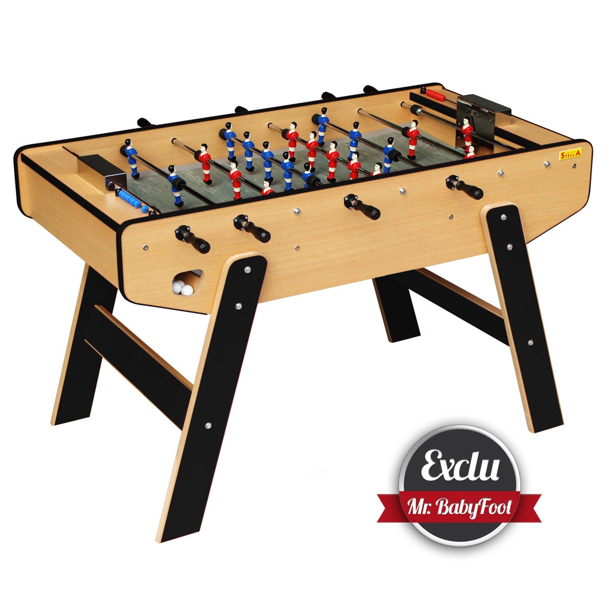Baby foot Stella Club Hêtre et Noir