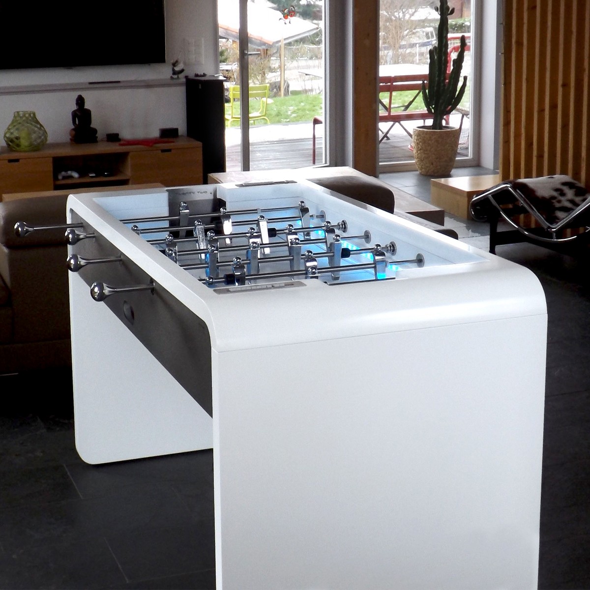 Baby foot by Toulet T 22 blanc et métal : testez nos baby foot by